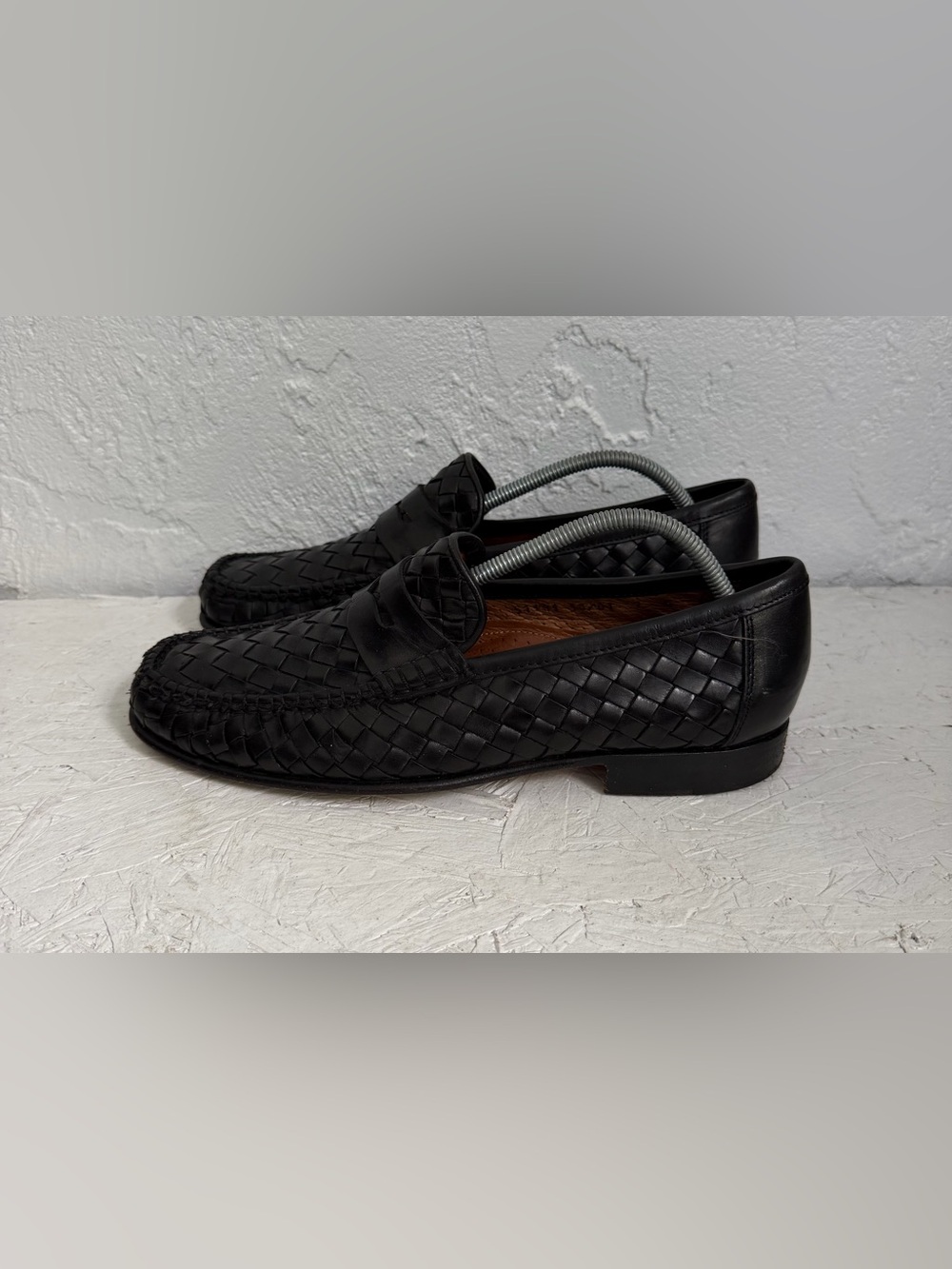 Allen Edmonds Capri Black Woven Leather Men’s Size 7 D Made in Italy